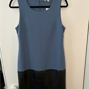 Banana republic Blue and Black faux leather Sleeveless sheath Dress